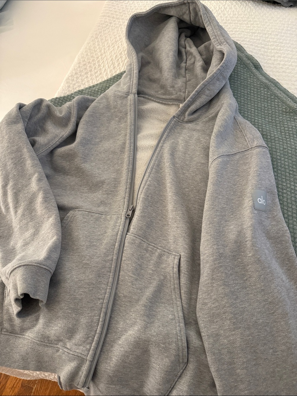 ALO Yoga Gray Zip-Up Hoodie Sweater